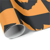 Halloween-Schachbretter Muster mit Fledermäusen Geschenkpapier (Rolleneckpunkt)
