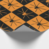 Halloween Schachbretter Muster mit Spidern Geschenkpapier (Ecke)