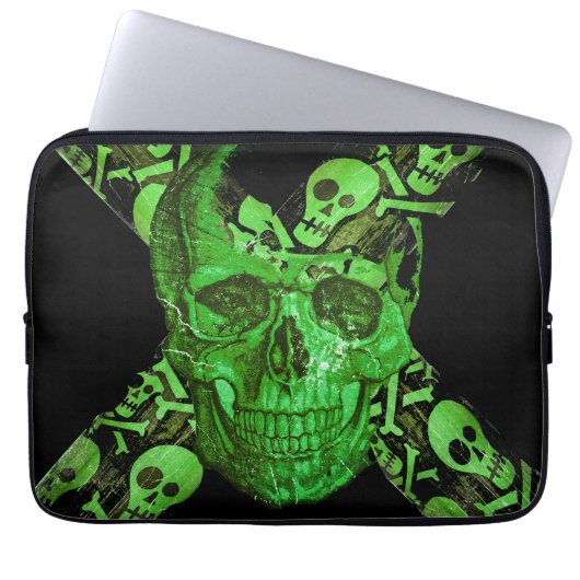 Halloween-Schädel #2 Laptopschutzhülle (Vorderseite)
