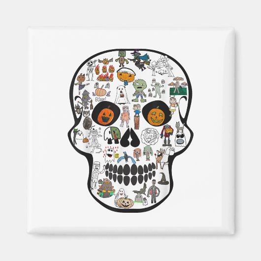 Halloween-Schädel 67 2025 Magnet (Vorne)