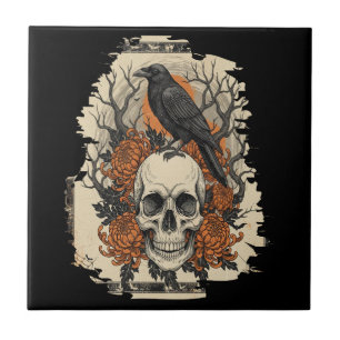 Halloween-Schädel Fliese
