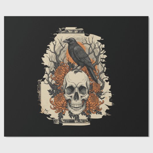 Halloween-Schädel Geschenkpapier (Flach)