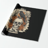 Halloween-Schädel Geschenkpapier (Ungerollt)