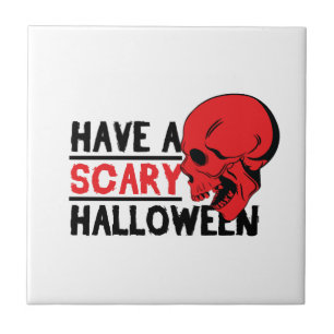 Halloween-Schädel - Haben Sie ein gruseliges Hallo Fliese