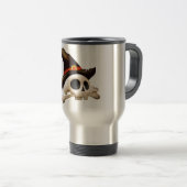 Halloween-Schädel mit Knochen-und Hexe-Hut Reisebecher (VorderseiteRechts)