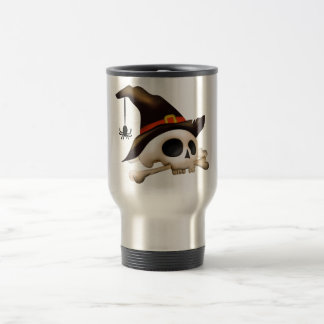 Halloween-Schädel mit Knochen-und Hexe-Hut Reisebecher
