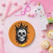 Halloween-Schädel Pappteller (Party)