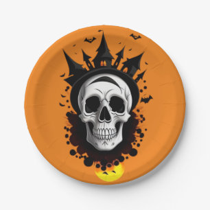 Halloween-Schädel Pappteller