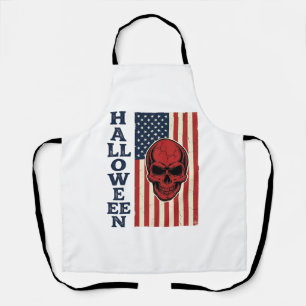 Halloween-Schädel Patriotisch Vintage Grusel Fahne Schürze