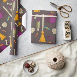 Halloween, Schädel und Candy-Geschenk Geschenkpapier