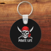 Halloween-Schädelanteil der karibischen Kostümmens Schlüsselanhänger (Vorderseite)