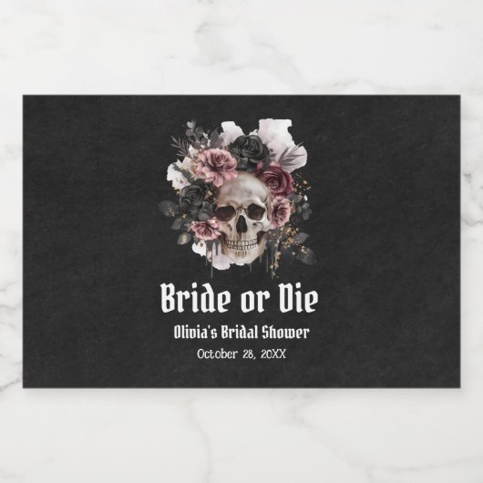 Halloween-Schädelbrille oder Die Brautparty Alkoholflaschenetikett (Einzelnes Label)