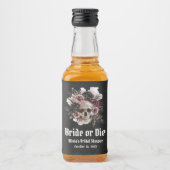 Halloween-Schädelbrille oder Die Brautparty Alkoholflaschenetikett (Vorderseite)