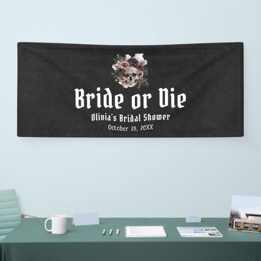 Halloween-Schädelbrille oder Die Brautparty Banner (Messe)
