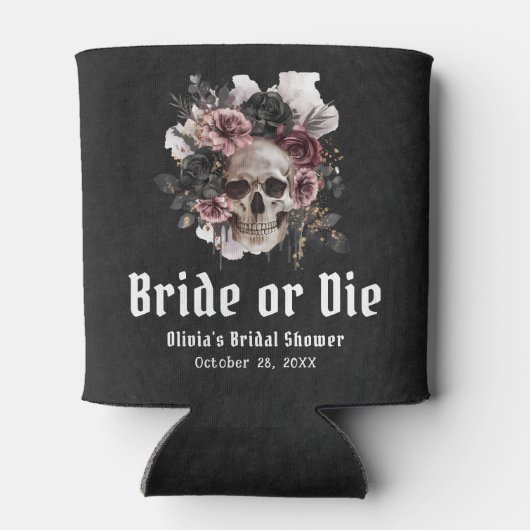 Halloween-Schädelbrille oder Die Brautparty Dosenkühler (Rückseite)