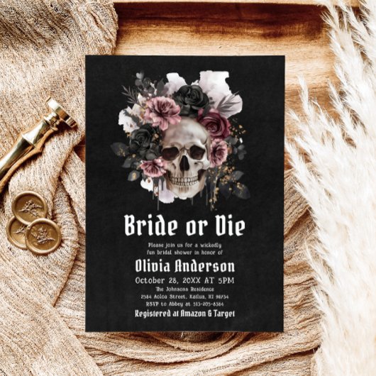 Halloween-Schädelbrille oder Die Brautparty Einladung