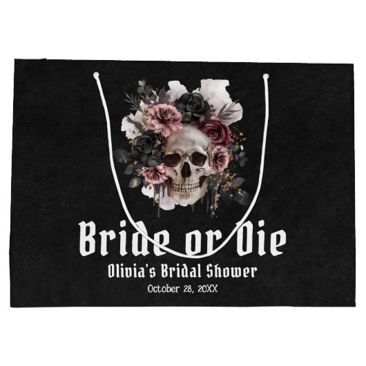 Halloween-Schädelbrille oder Die Brautparty Große Geschenktüte (Rückseite)