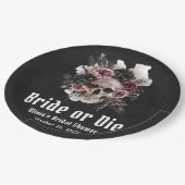 Halloween-Schädelbrille oder Die Brautparty Pappteller (Schrägansicht)