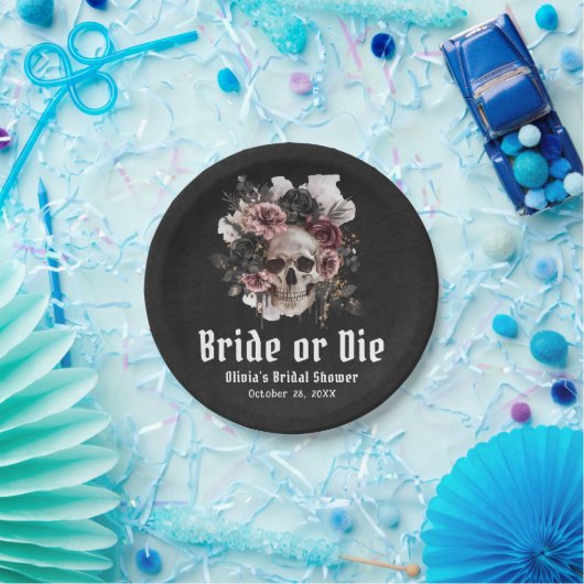 Halloween-Schädelbrille oder Die Brautparty Pappteller (Party)