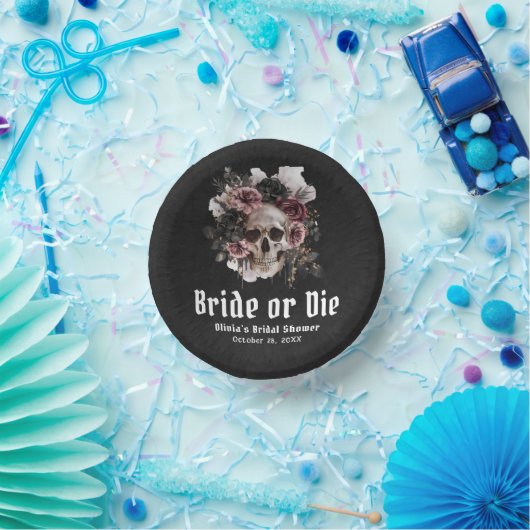 Halloween-Schädelbrille oder Die Brautparty Pappteller (Party)