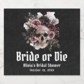 Halloween-Schädelbrille oder Die Brautparty Schaumweinetikett (Einzelnes Label)