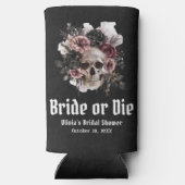 Halloween-Schädelbrille oder Die Brautparty Selters Dosenkühler (Rückseite)