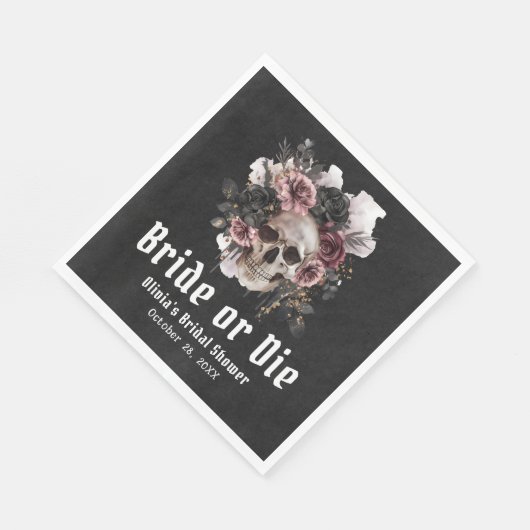 Halloween-Schädelbrille oder Die Brautparty Serviette (Ecke)