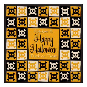 Halloween-Schädelmosaik Poster