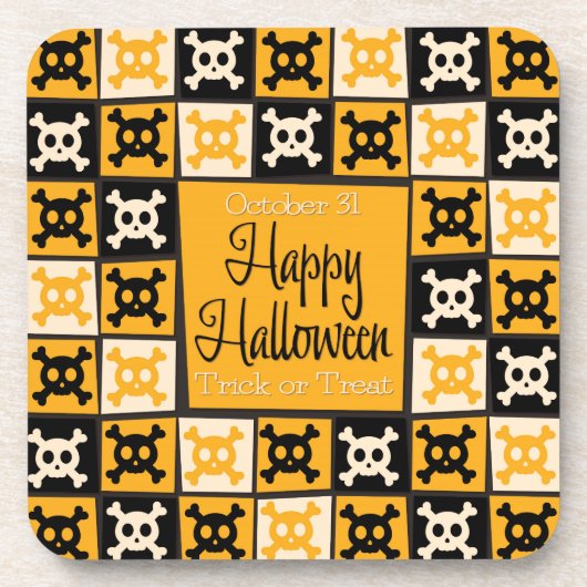 Halloween-Schädelmosaik Untersetzer (Vorderseite)