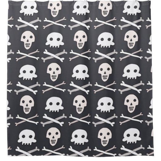 Halloween-Schädelmuster Duschvorhang (Vorderseite)