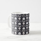 Halloween-Schädelmuster Kaffeetasse (Vorderseite Links)