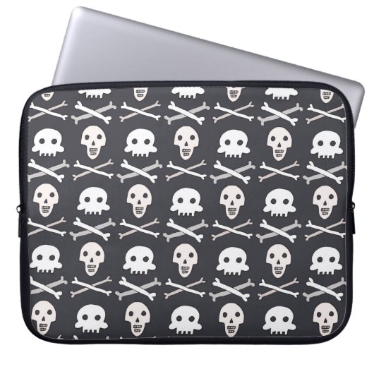 Halloween-Schädelmuster Laptopschutzhülle (Vorderseite)