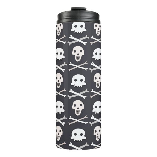 Halloween-Schädelmuster Thermosbecher (Vorderseite)