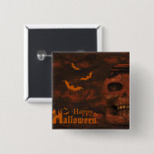 Halloween-Schädelschläger Button (Vorne & Hinten)