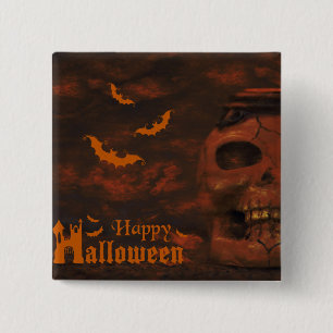 Halloween-Schädelschläger Button