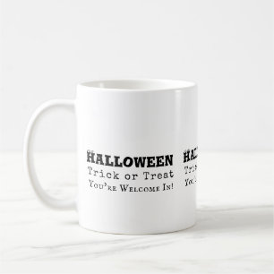 Halloween-Scherz oder Streiche lustiges Zitat Kaffeetasse