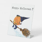 Halloween-Schild Hexenkürbis Sockelschild (Vorderseite)