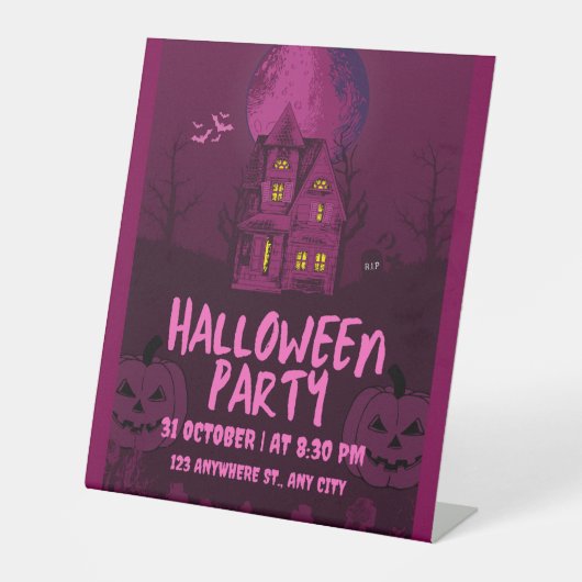 Halloween-Schild Sockelschild (Vorderseite)