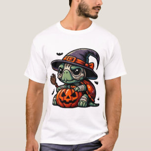 Halloween-Schildkröte Hexenhut-Kostüm Gruselig T-Shirt
