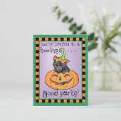 Halloween Schipperke Card Karte (Stehend Vorderseite)