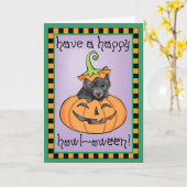 Halloween Schipperke Card Karte (Gelbe Blume)