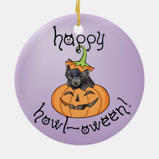 Halloween Schipperke Keramik Ornament (Hinten)