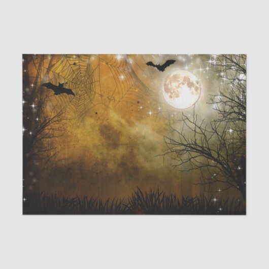 Halloween-Schläger im Spuk Wald Seidenpapier (Vorderseite)