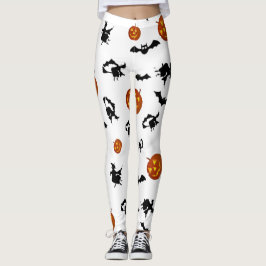 Halloween-Schläger, Kürbise und Hexe-Leggings Leggings