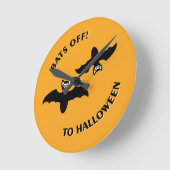 Halloween schlägt Orange Runde Wanduhr (Winkel)