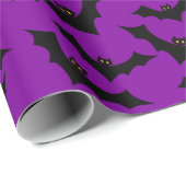 Halloween schlägt schwarzes Muster-lila Geschenkpapier (Rolleneckpunkt)