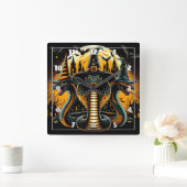 Halloween-Schlangen in einem abendlichen Ambiente Quadratische Wanduhr (Zuhause)