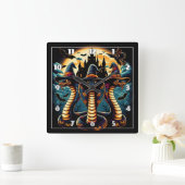 Halloween-Schlangen in unheimlicher Kleidung bei D Quadratische Wanduhr (Zuhause)