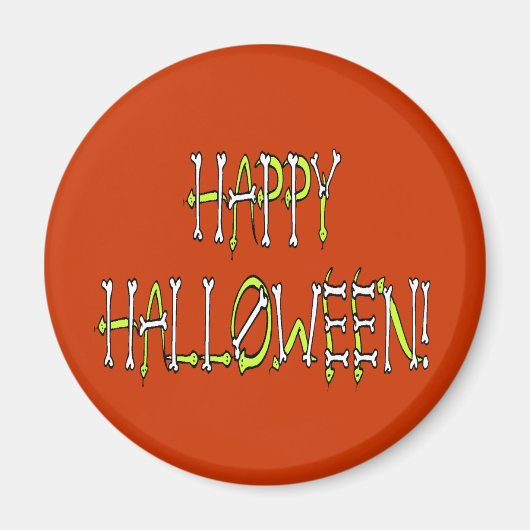 Halloween-Schlangen und Knochentext Magnet (Vorne)