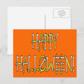 Halloween-Schlangen und Knochentext Postkarte (Vorne/Hinten)